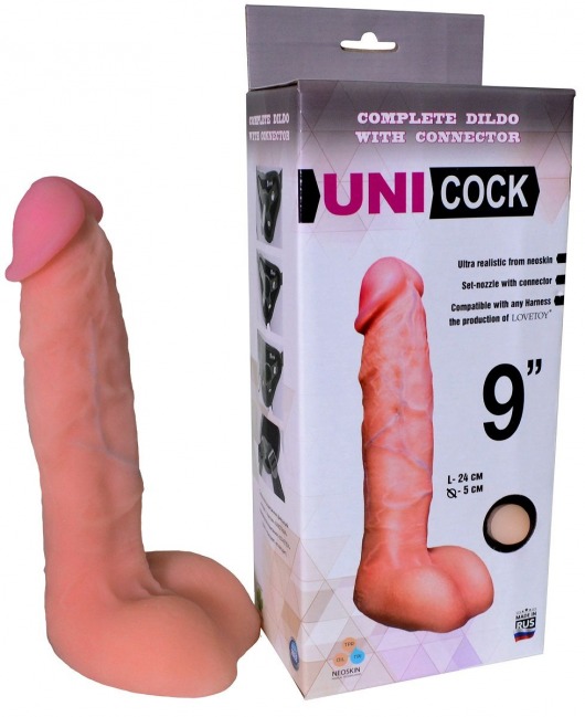 Фаллическая насадка Харнесс UNICOCK 9  - 24 см. - LOVETOY (А-Полимер) - купить с доставкой в Ессентуках