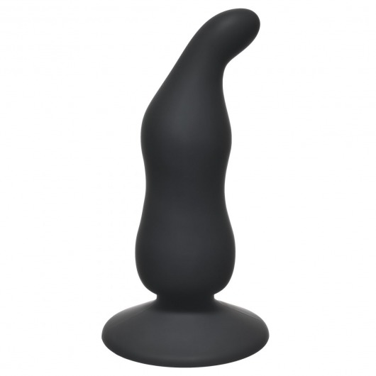 Чёрная анальная пробка Waved Anal Plug Black - 11 см. - Lola Games