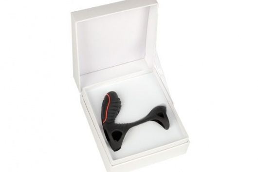 Чёрная насадка на фаллос Gladiator + LRS  с трехкнопочным пультом управления - Adrien Lastic - в Ессентуках купить с доставкой