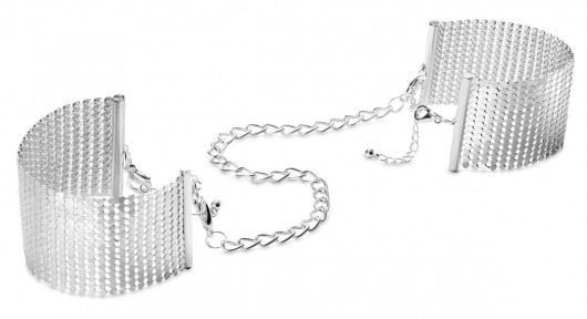 Серебристые наручники-браслеты Desir Metallique Handcuffs - Bijoux Indiscrets - купить с доставкой в Ессентуках
