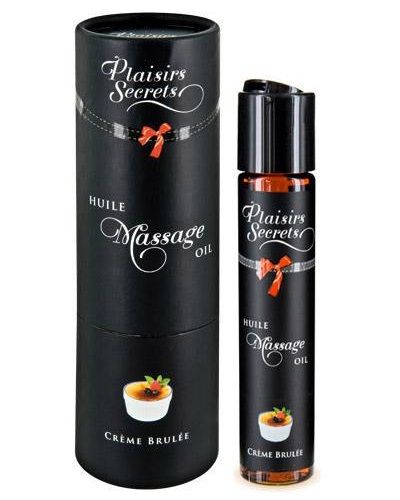 Массажное масло с ароматом крем брюле Huile de Massage Gourmande Creme Brulée - 59 мл. - Plaisir Secret - купить с доставкой в Ессентуках