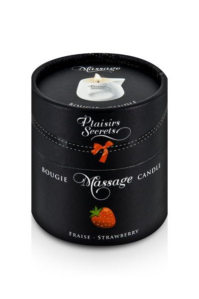Массажная свеча с ароматом клубники Bougie de Massage Gourmande Fraise - 80 мл. - Plaisir Secret - купить с доставкой в Ессентуках