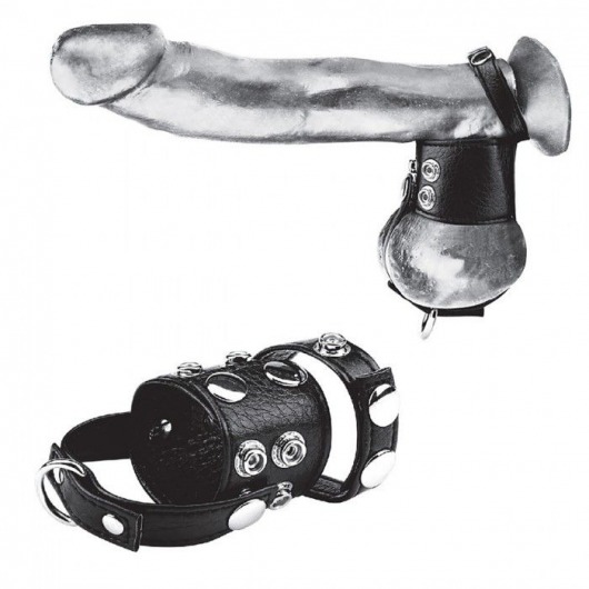 Утяжка на пенис и мошонку Cock Ring With 1.5  Ball Stretcher And Optional Weight Ring - BlueLine - купить с доставкой в Ессентуках