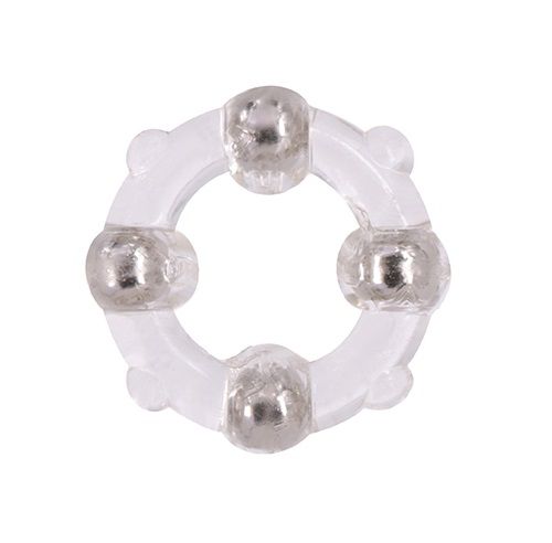 Эрекционное кольцо с 4 бусинами MENZSTUFF STUD RING CLEAR - Dream Toys - в Ессентуках купить с доставкой