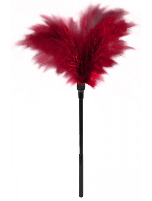 Пластиковая метелочка с красными пёрышками Small Feather Tickler - 32 см. - Blush Novelties - купить с доставкой в Ессентуках