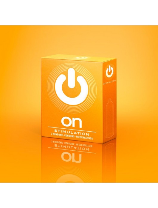 Презервативы ON) Stimulation с точками - 3 шт. - ON) - купить с доставкой в Ессентуках
