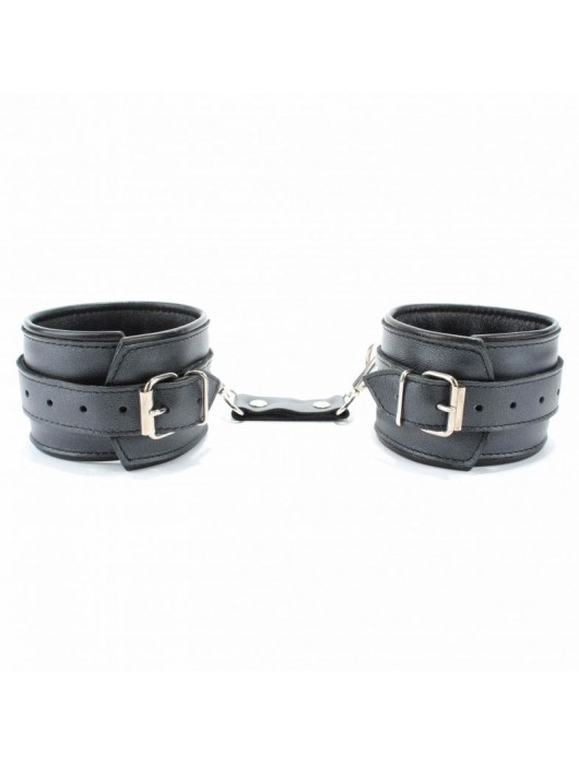 Наручники из гладкой кожи - БДСМ Арсенал - купить с доставкой в Ессентуках