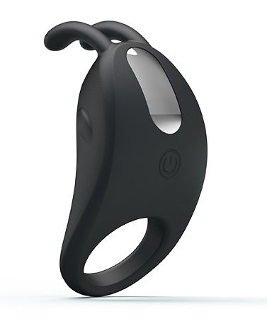 Чёрное эрекционное кольцо с вибрацией Rabbit Vibrator - Baile - в Ессентуках купить с доставкой