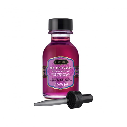 Масло для ласк с ароматом малины Oil of Love Raspberry Kiss - 22 мл. - Kama Sutra - купить с доставкой в Ессентуках