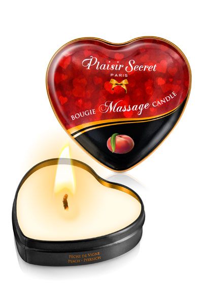 Массажная свеча с ароматом персика Bougie Massage Candle - 35 мл. - Plaisir Secret - купить с доставкой в Ессентуках