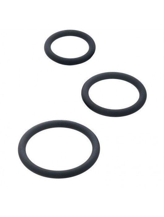 Набор из 3 чёрных эрекционных колец - ToyFa - в Ессентуках купить с доставкой