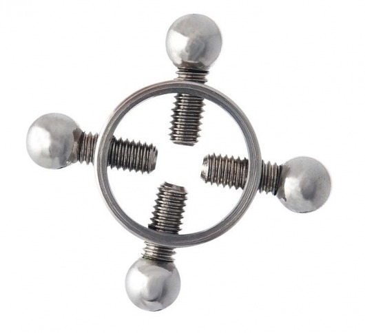 Серебристые зажимы для сосков на винтах - ToyFa - купить с доставкой в Ессентуках