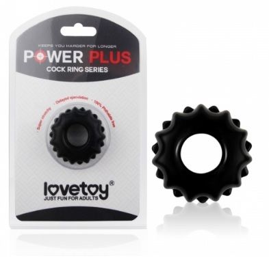 Чёрное эрекционное кольцо POWER PLUS Cockring - Lovetoy - в Ессентуках купить с доставкой