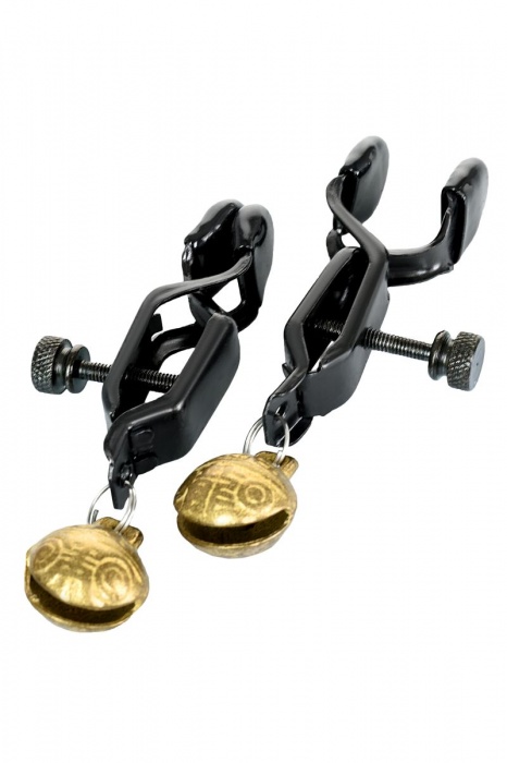 Черно-золотистые зажимы для сосков TOYFA Theatre - ToyFa - купить с доставкой в Ессентуках