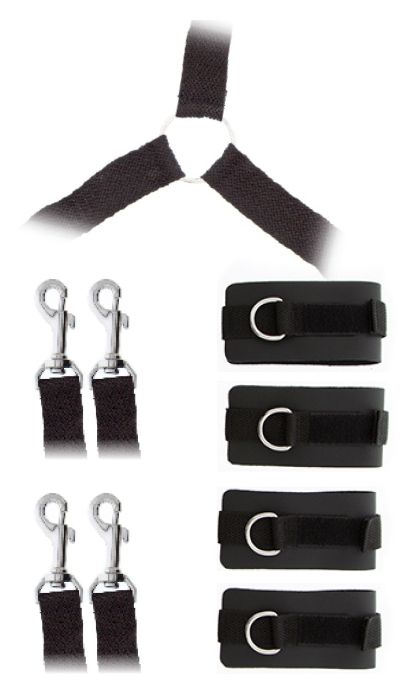 Комплект наручников и поножей LUXURIOUS BED RESTRAINT CUFF SET - Blush Novelties - купить с доставкой в Ессентуках