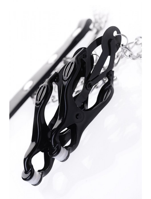 Черно-серебристые зажимы для сосков с кольцом для пениса TOYFA Metal - ToyFa - купить с доставкой в Ессентуках