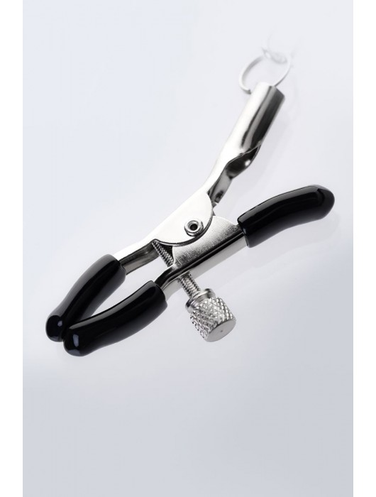 Серебристо-чёрные зажимы для сосков с кольцом для пениса TOYFA Metal - ToyFa - купить с доставкой в Ессентуках