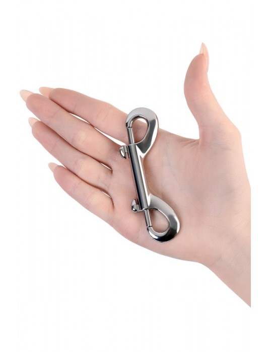 Серебристый двухсторонний карабин TOYFA Metal - ToyFa - купить с доставкой в Ессентуках