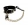 Черный ошейник с поводком из эко-кожи - БДСМ Арсенал - купить с доставкой в Ессентуках