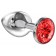 Большая серебристая анальная пробка Diamond Red Sparkle Large с красным кристаллом - 8 см. - Lola Games - купить с доставкой в Ессентуках